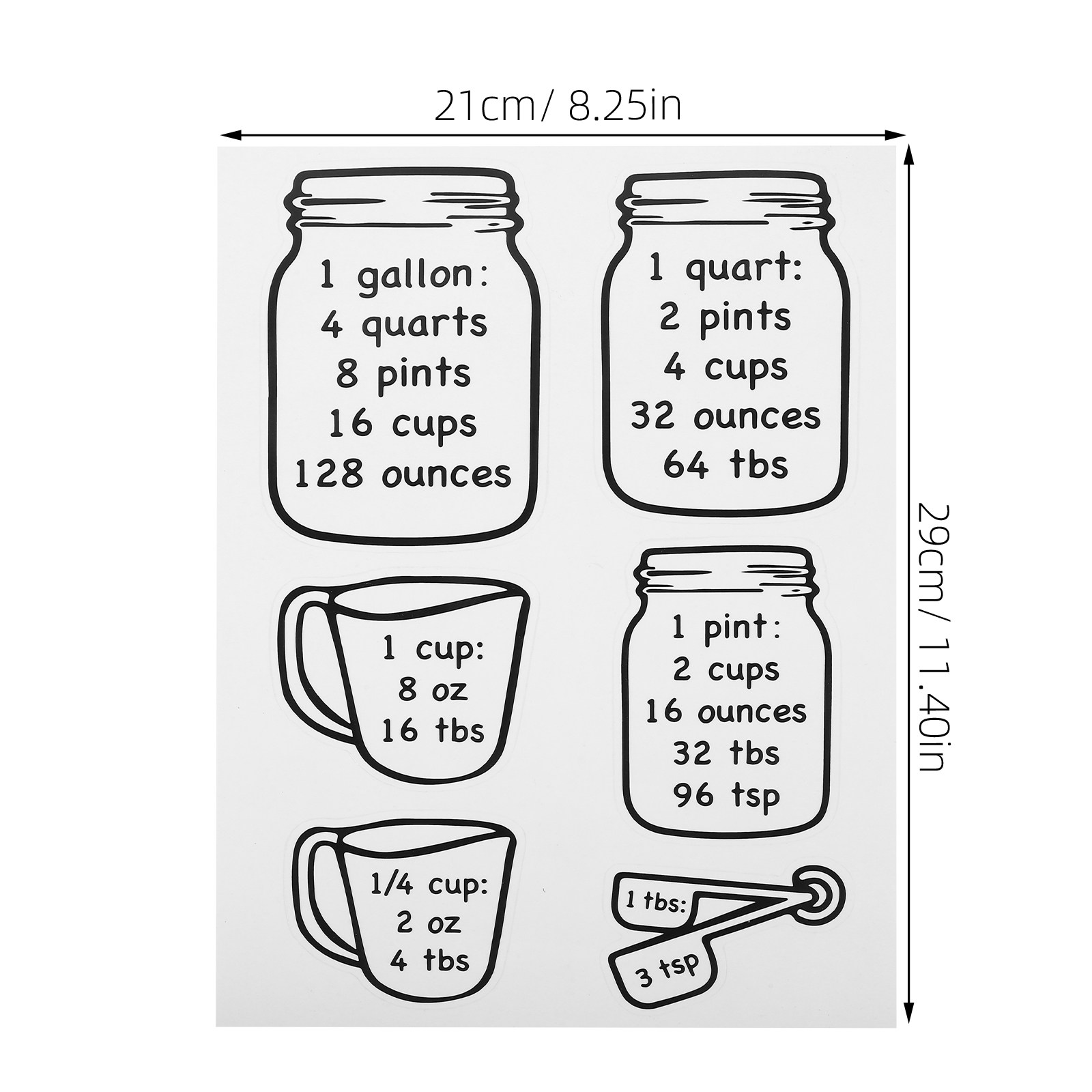 2Pcs 주방 측정 변환 차트 정확한 요리 베이킹 도구 - Kitchen Baking Conversion Chart 리뷰 및 가격