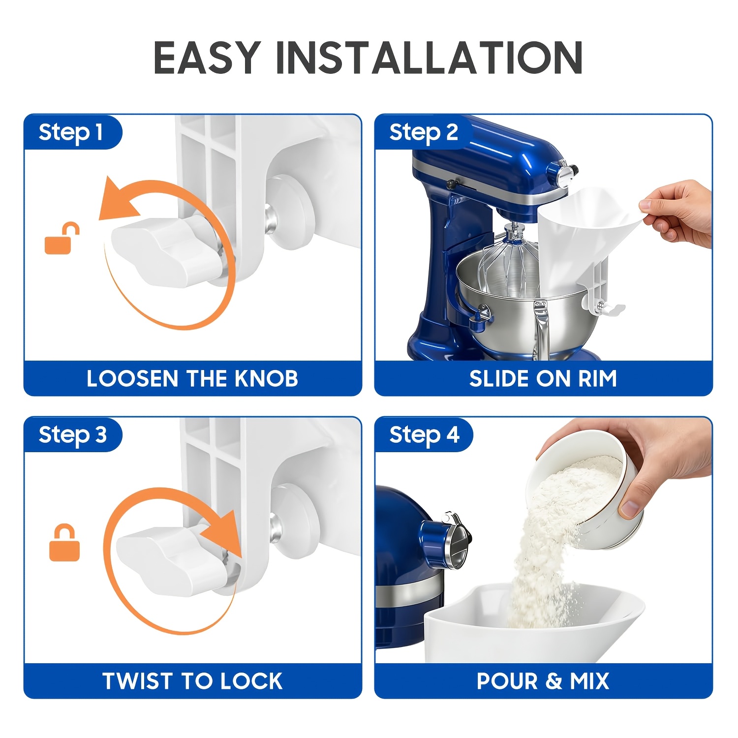 키친에이드 스탠드 믹서용 와이드 입구 밀가루 깔때기 반 - Kitchen Aid Baking Mixer 리뷰 및 가격
