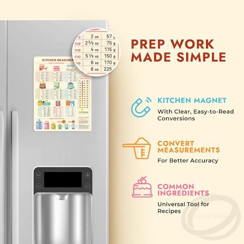 주방 변환 차트 자석 미터법 요리 차트 귀여운 베이킹  - Kitchen Baking Conversion Chart 리뷰 및 가격