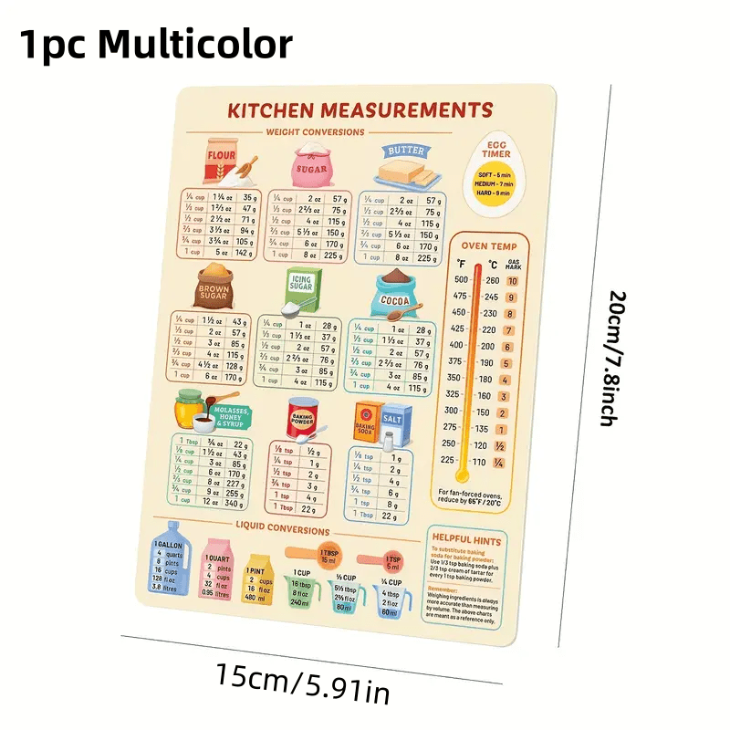 1PC 주방 변환 차트, 냉장고 자석 변환 차트, 주방 - Kitchen Baking Conversion Chart 리뷰 및 가격
