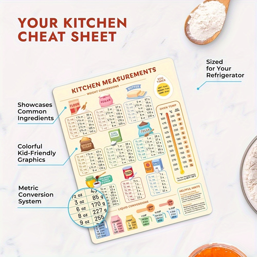 1PC 주방 변환 차트, 냉장고 자석 변환 차트, 주방 - Kitchen Baking Conversion Chart 리뷰 및 가격