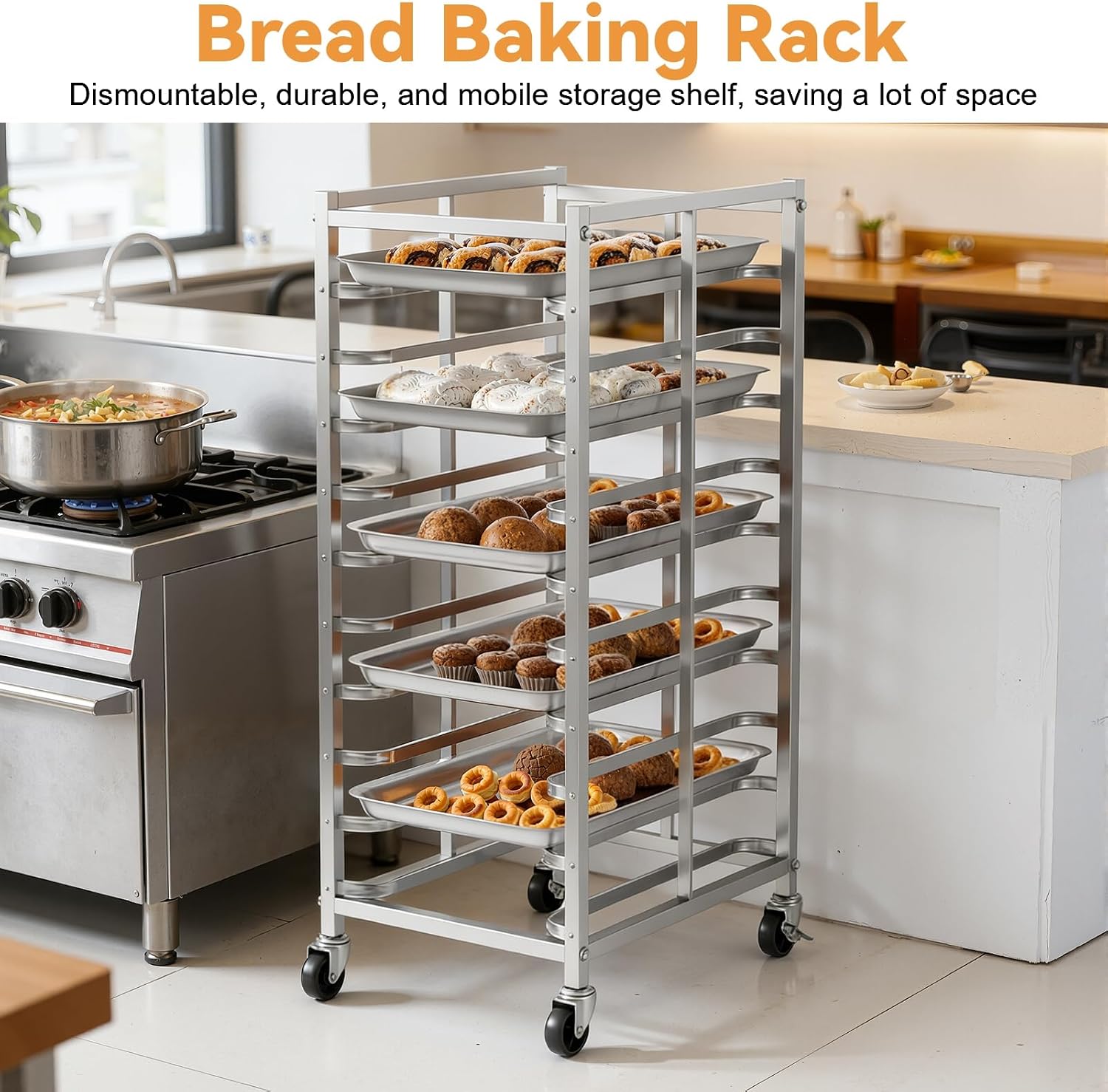 상업용 스테인레스 스틸 베이킹 랙 바퀴付き 시트 팬 보 - Kitchen Baking Cart 리뷰 및 가격