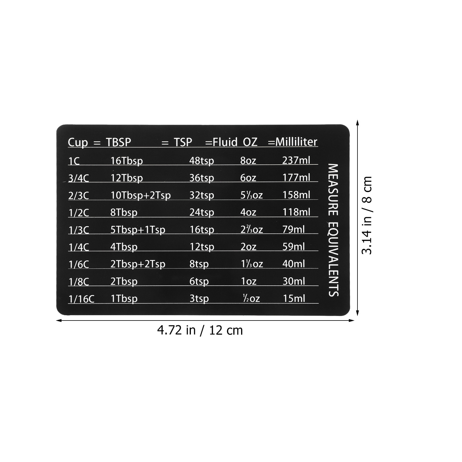컴팩트한 자석 부착형 주방 측정 변환 차트 PVC 내마 - Kitchen Baking Conversion Chart 리뷰 및 가격