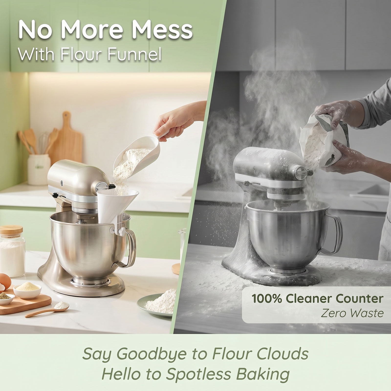 4.5-7쿼트 스탠드 믹서용 흘림 방지 밀가루 깔때기, - Kitchen Aid Baking Mixer 리뷰 및 가격