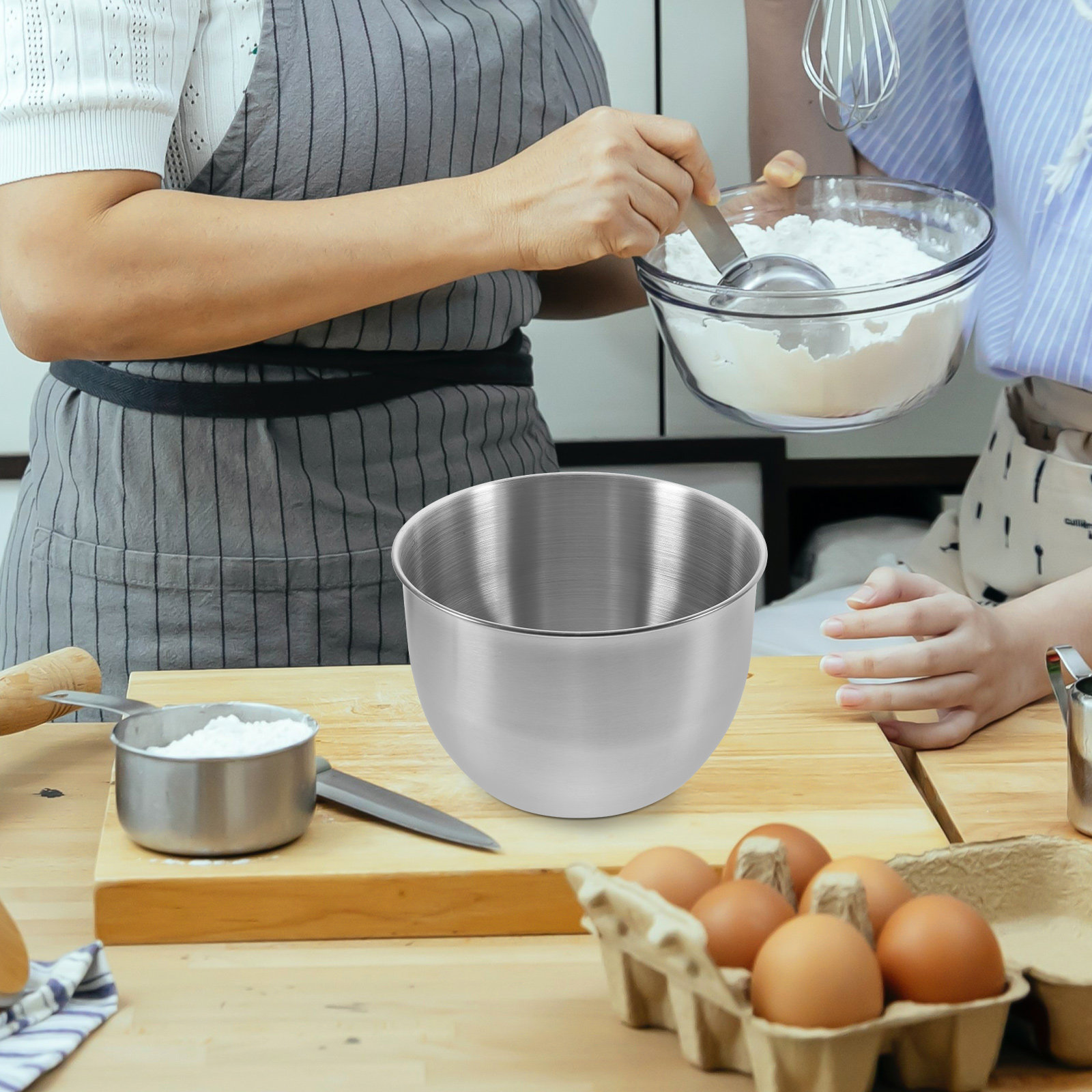 딥 스테인리스 스틸 믹싱볼 두꺼운 금속 키친 볼 베이킹 - Kitchen Baking Cooking 리뷰 및 가격