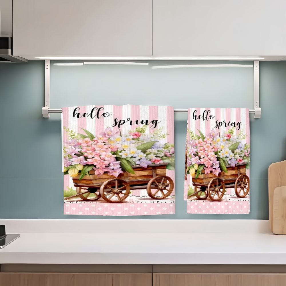 2개, 봄꽃 카트 키친 타월, 40Cm*60Cm 타월  - Kitchen Baking Cart 리뷰 및 가격