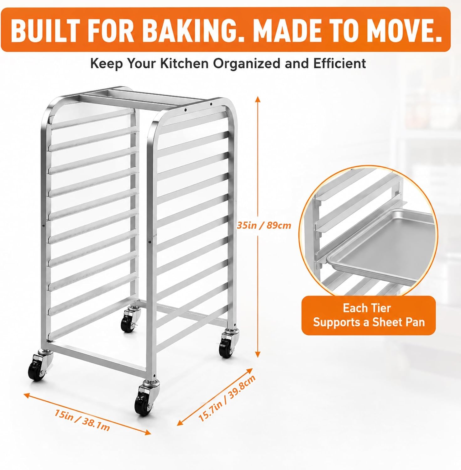 10단 스테인리스 스틸 시트 팬 랙 바퀴付き 이동식 베 - Kitchen Baking Cart 리뷰 및 가격