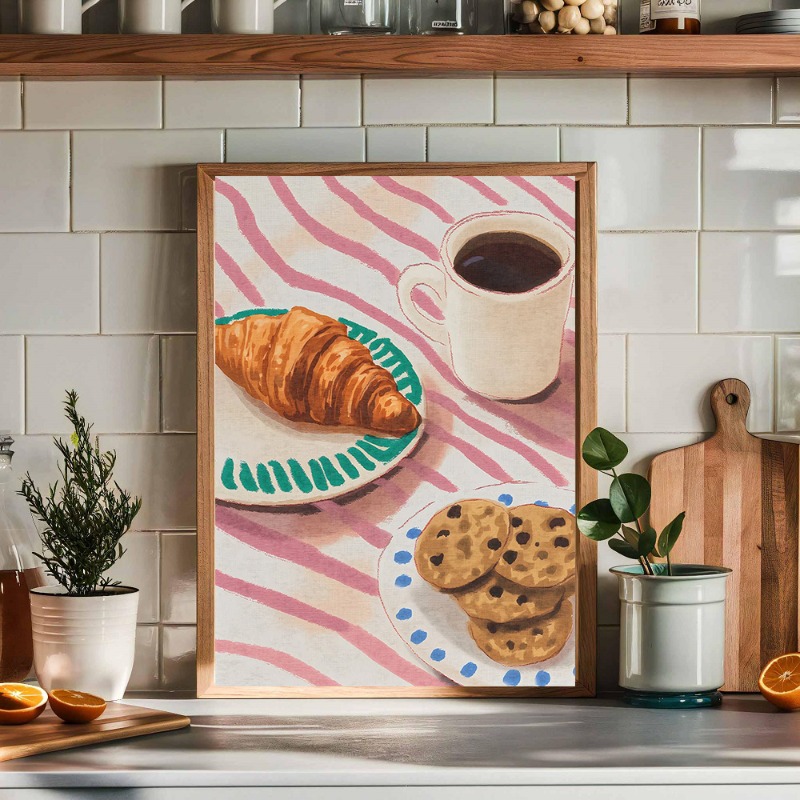 베이커리 크로와상 쿠키 스시 스파게티 커피 아트 포스터 - Kitchen Bakery 리뷰 및 가격